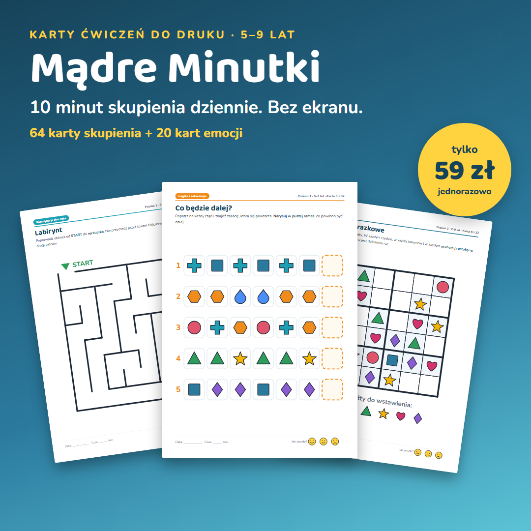 Mądre Minutki – karty ćwiczeń do druku